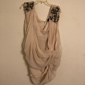 French connection beige sequence dress